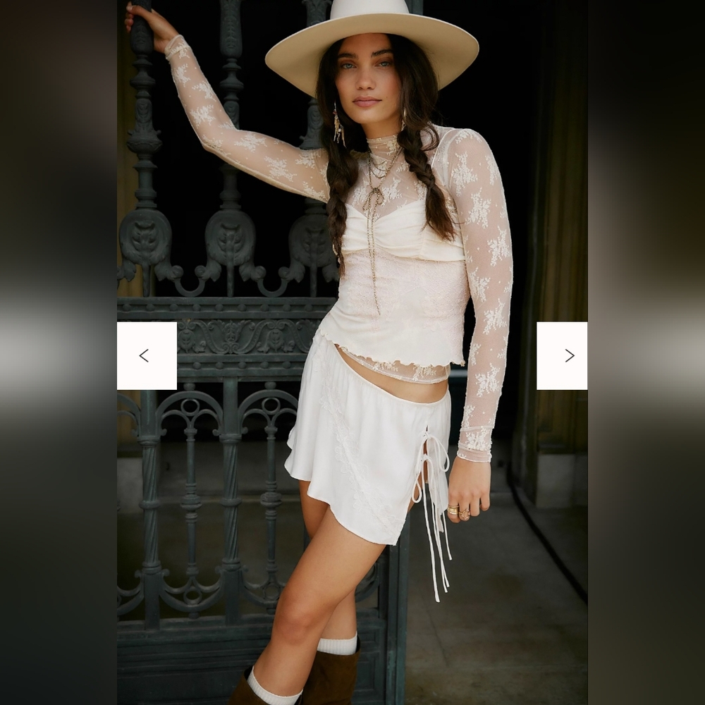 Free People Lady Lux Long Sleeve Layer Top in Evening Creme